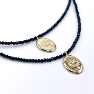 Collier EDMOND - Spinelle noire - Ancrage, sérénité, stress