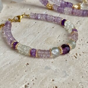Bracelet IRENE Améthyste / fluorite - sérénité, lâcher-prise, confiance en soi