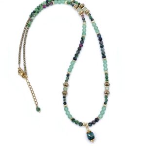 Collier NUSA Aventurine/Rubis zoisite - Confiance en soi, courage, créativité