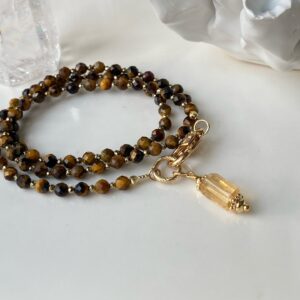 Sautoir FREYA Œil de Tigre – Protection, Confiance, Stabilité