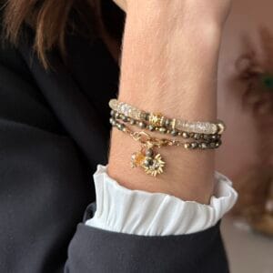 Bracelet grigris Pyrite - Abondance, confiance, énergie solaire, détermination