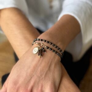 Bracelet grigris- Spinelle noire - Retour à soi, protection, stabilité émotionnelle